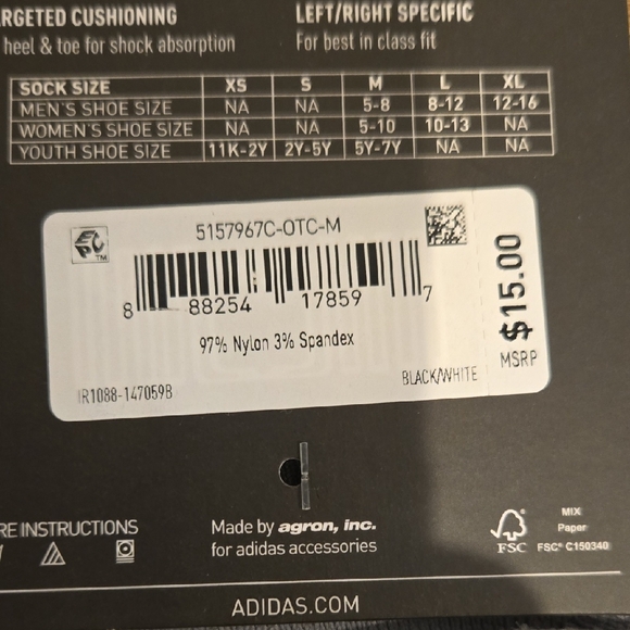 Adidas Black and Gray Soccer Socks - Picture 4 of 4